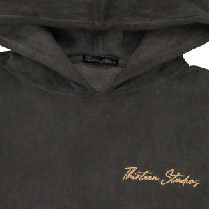 BLACK OIL WASH HOODIE